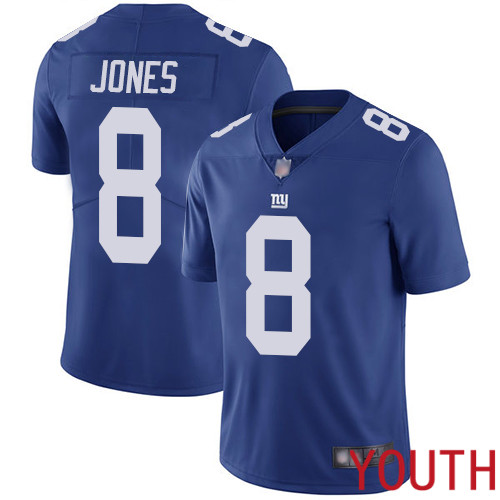 Youth New York Giants #8 Daniel Jones Royal Blue Team Color Vapor Untouchable Limited Player Football NFL Jersey